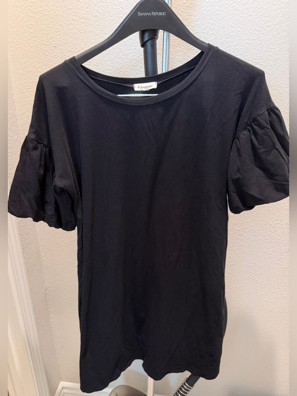 Rolla Coster Black Ruffle Bell Sleeve Shift Dress Size M